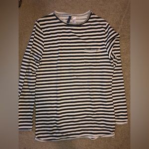 H&M divided striped long sleeve knit sweater